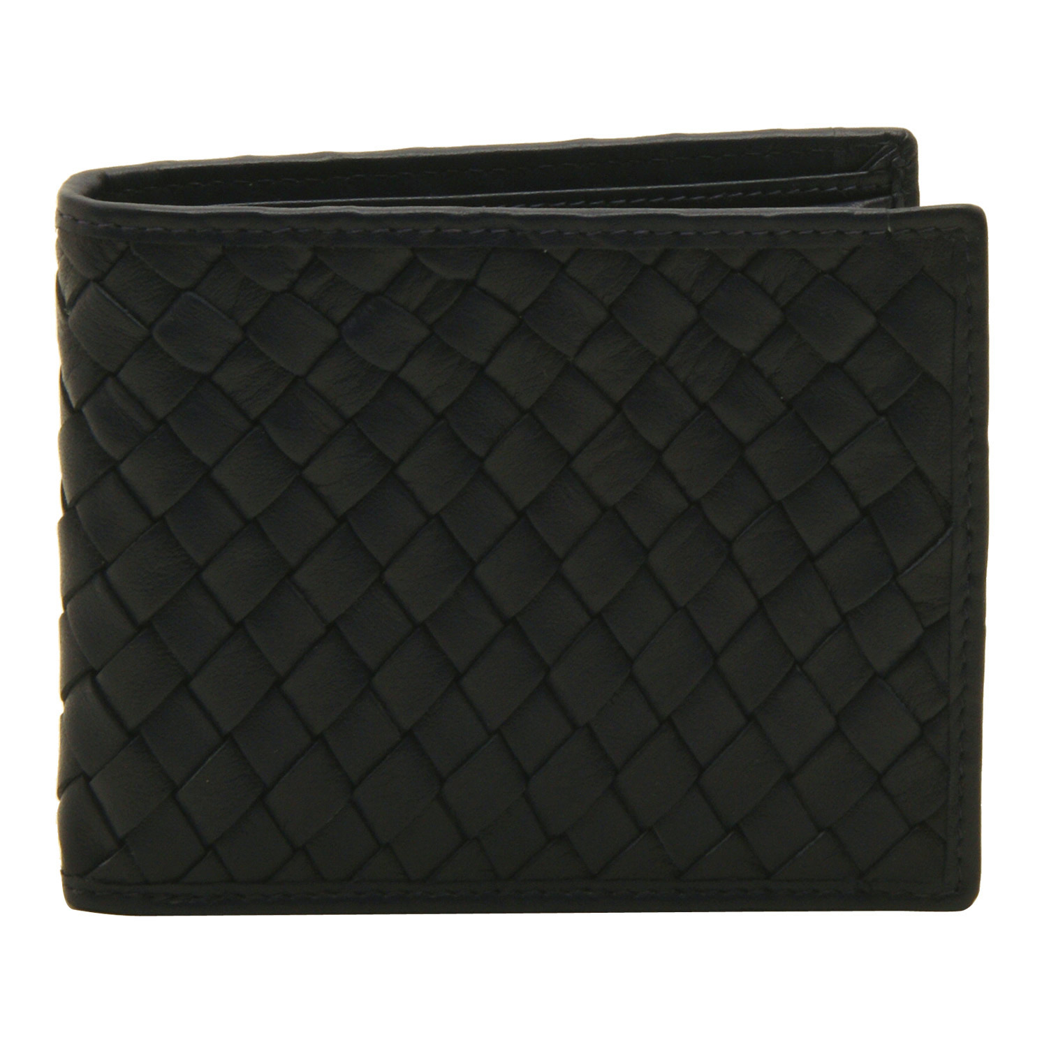 Hansson - Black Billfold Wallet with Removable Card Sleeve in Woven Cow ...