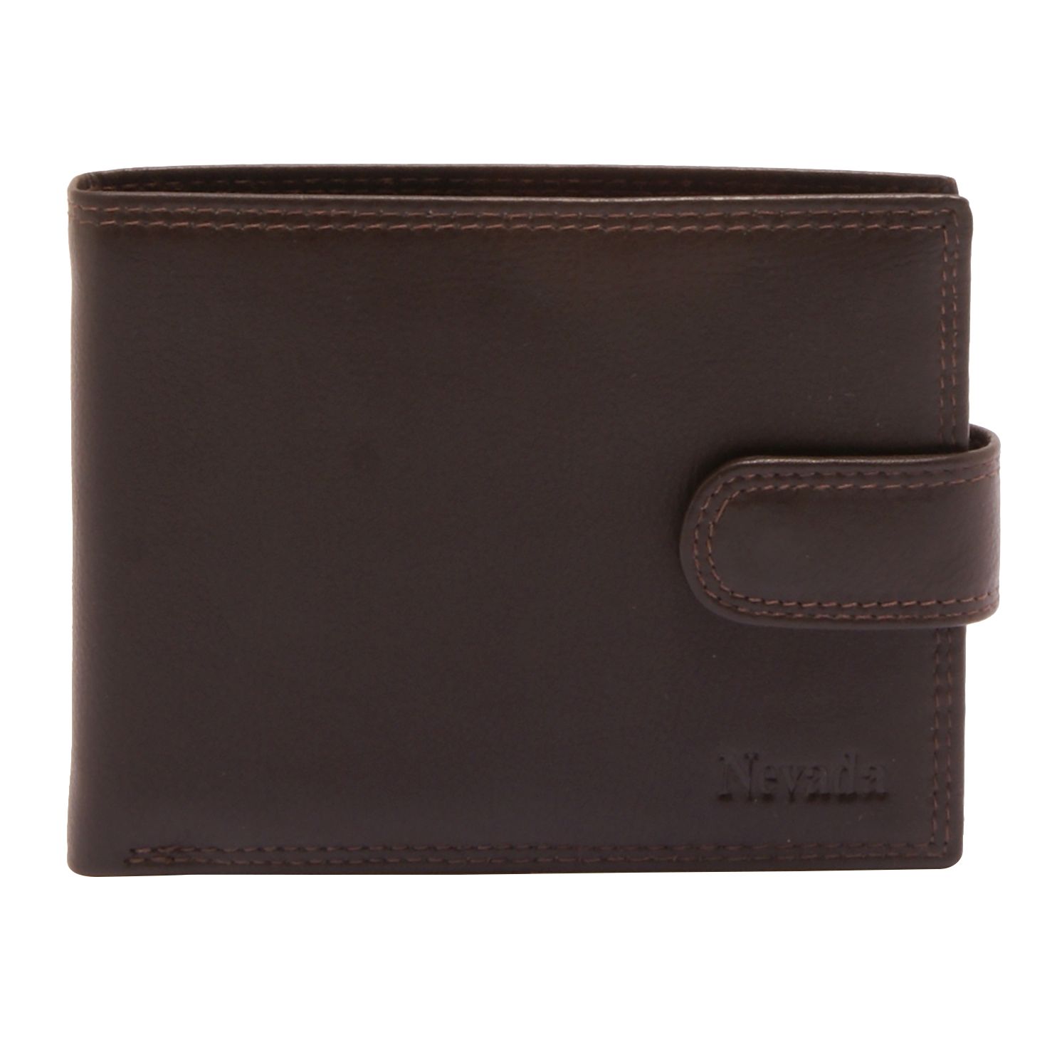 Hansson - Brown Leather Nevada Billfold Wallet with Coin Purse and Tab ...